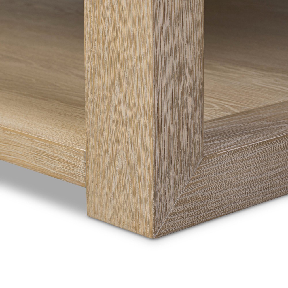 Tahoma Modern Classic Bleached Oak Square Coffee Table|