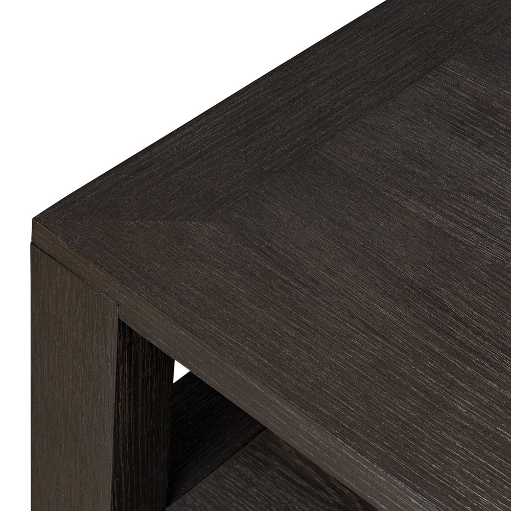 Tahoma Modern Classic Dark Brown Oak Square Coffee Table|