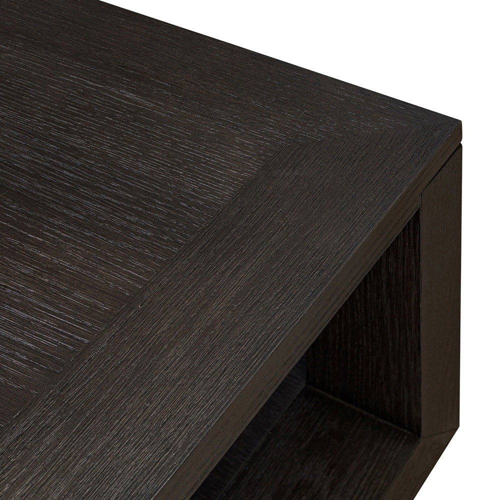 Tahoma Modern Classic Dark Brown Oak Square Coffee Table|