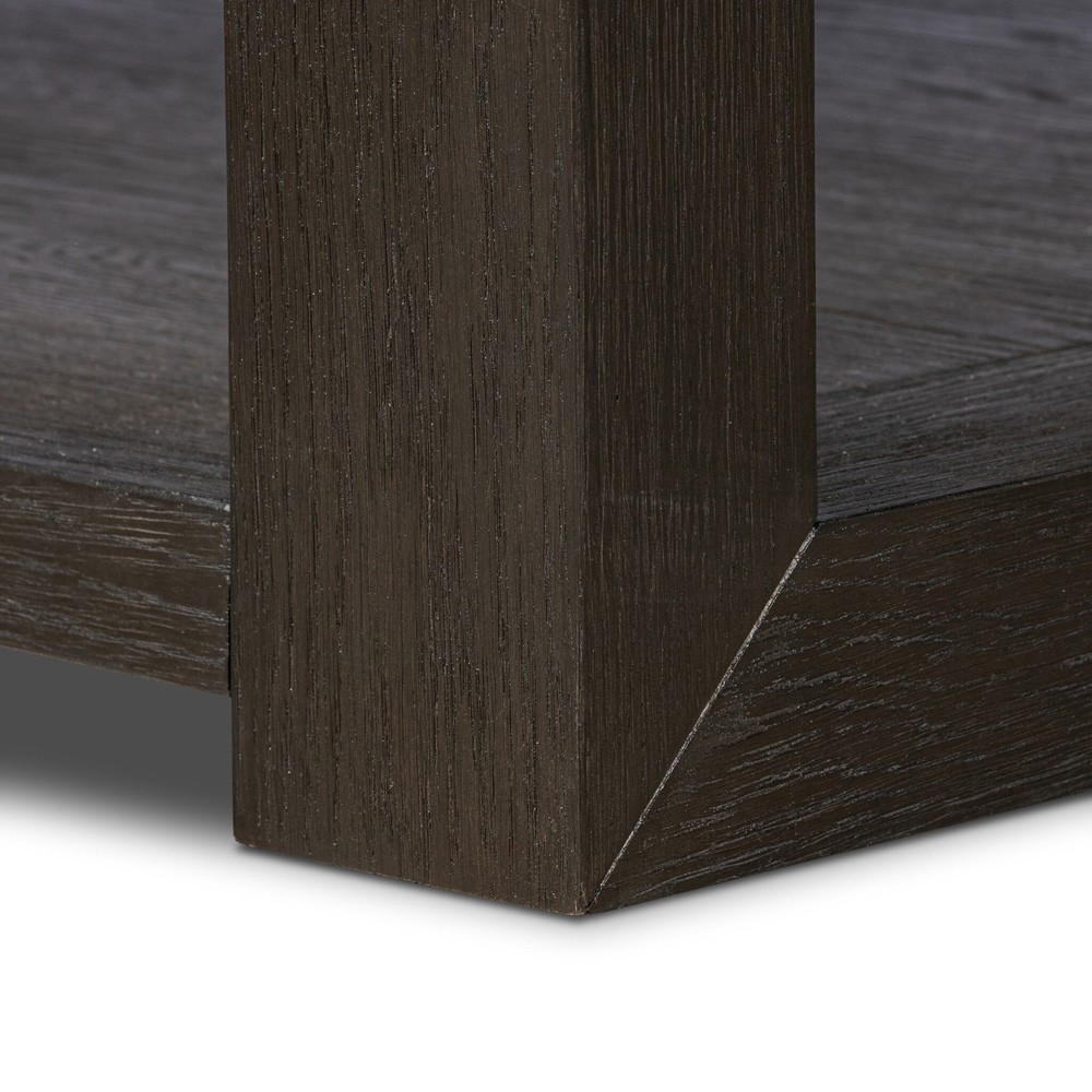 Tahoma Modern Classic Dark Brown Oak Square Coffee Table|