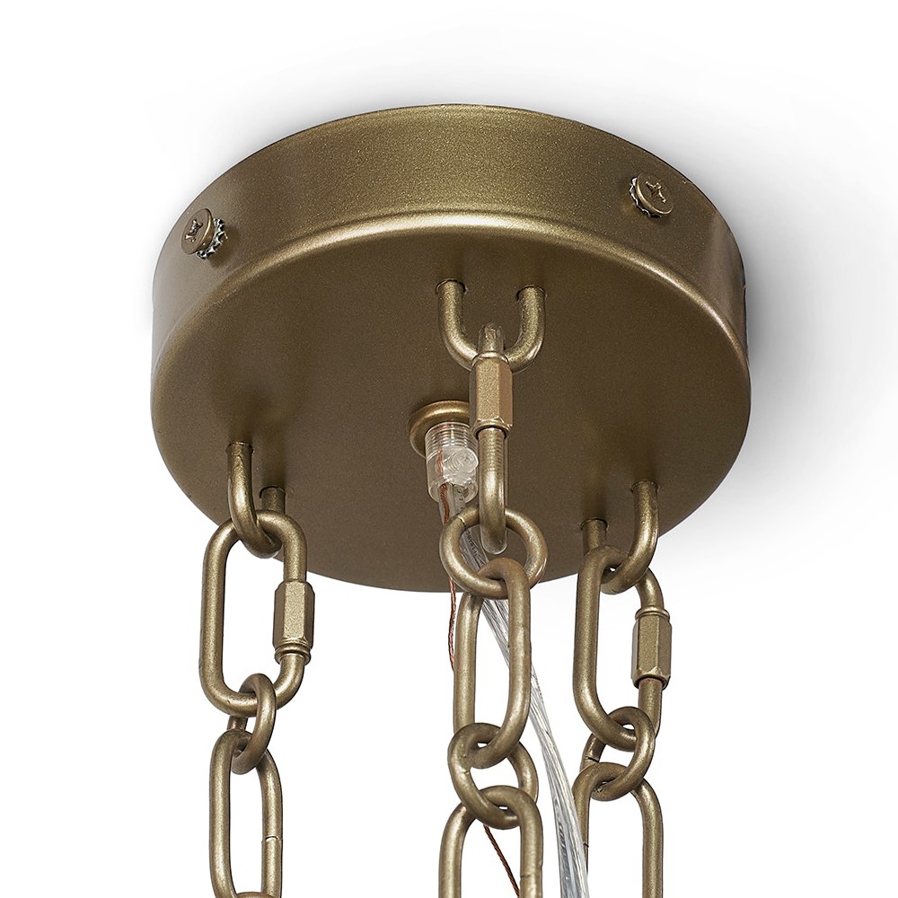 Palecek Seville Natural Abaca Rope Antique Gold 2 Tier Chandelier