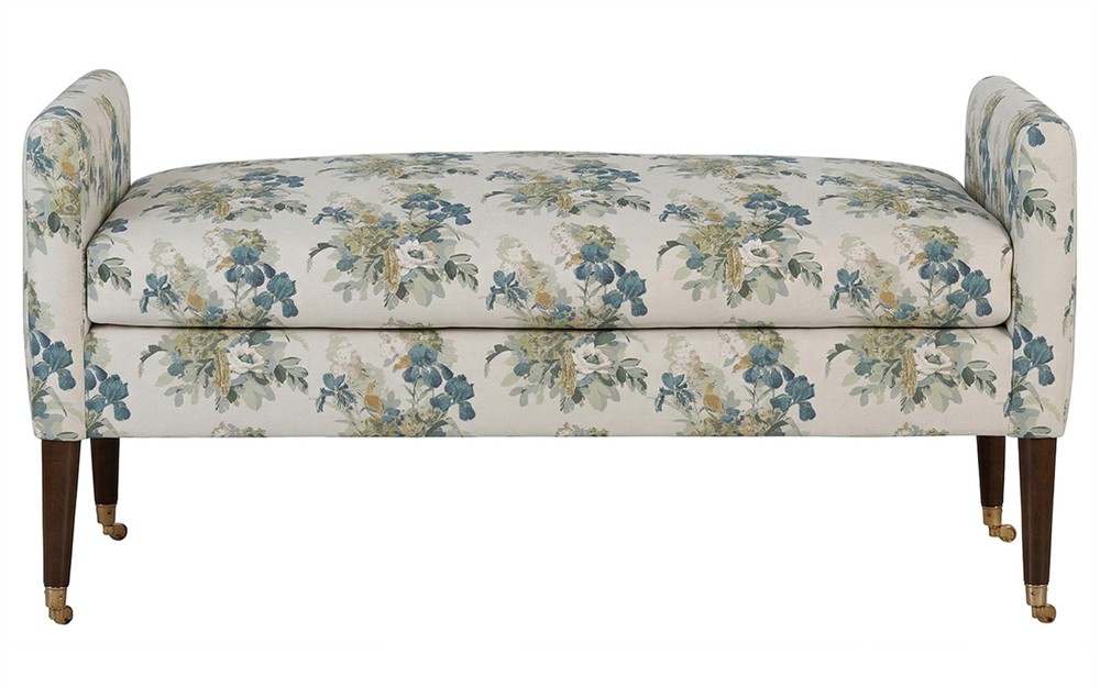Oxford Blue Sage Linen Bench|