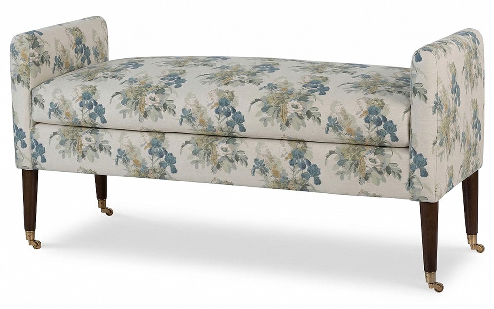 Oxford Blue Sage Linen Bench|