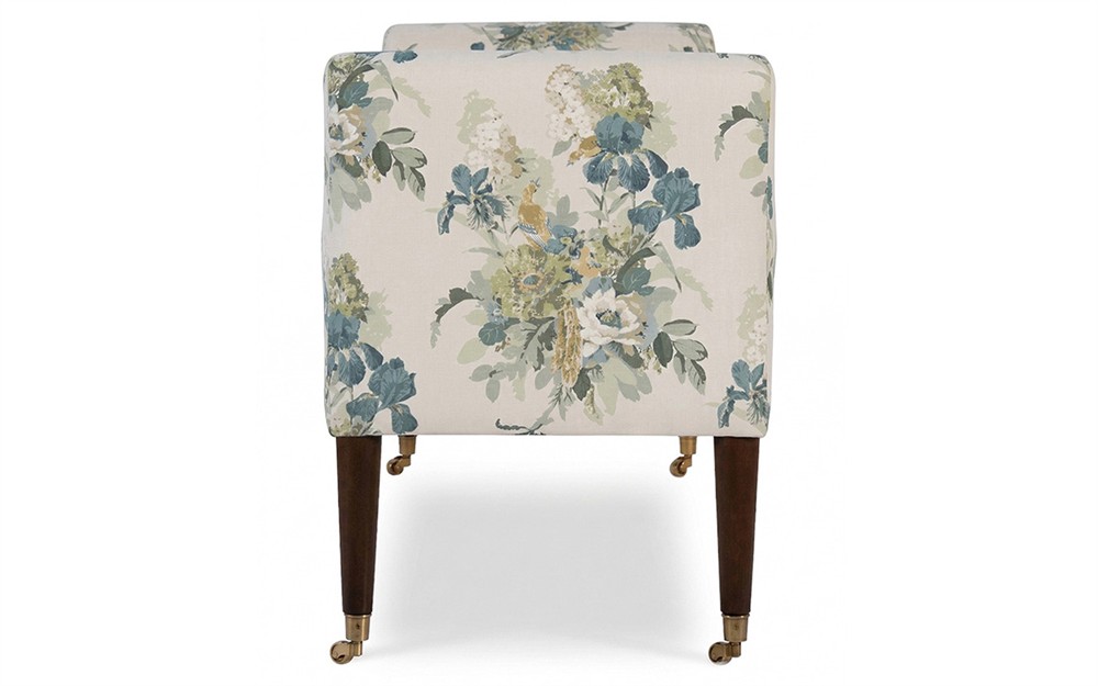 Oxford Blue Sage Linen Bench|