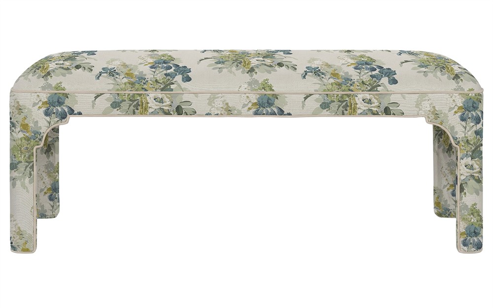 Emerson Blue Sage Linen Bench|