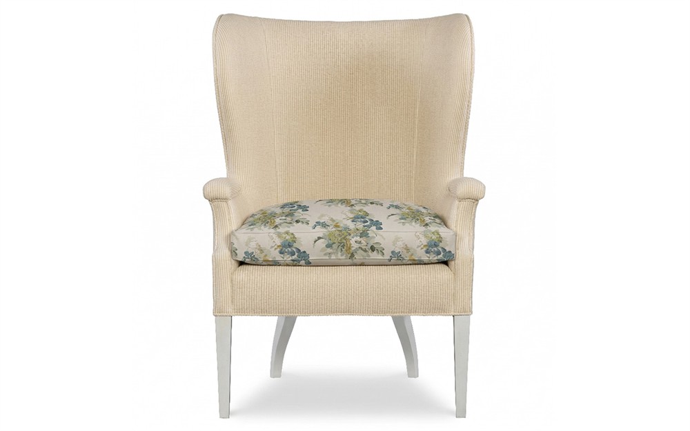 Ralph Blue Sage Linen Wing Chair|