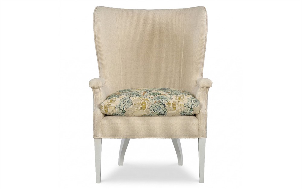 Ralph Willow Green Toile Wing Chair|