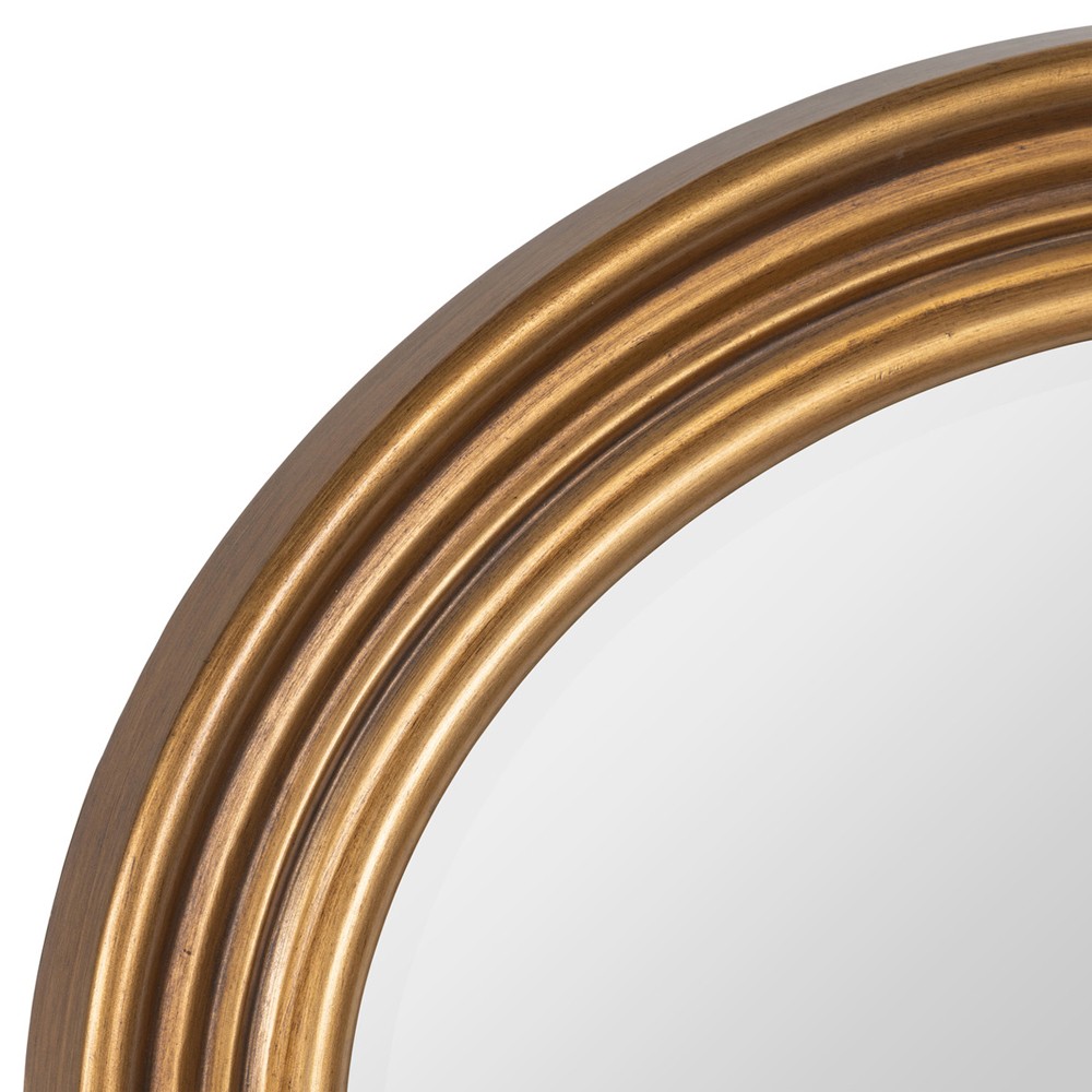 Mira Updated Traditional Antique Gold Arched Beveled Wall Mirror|