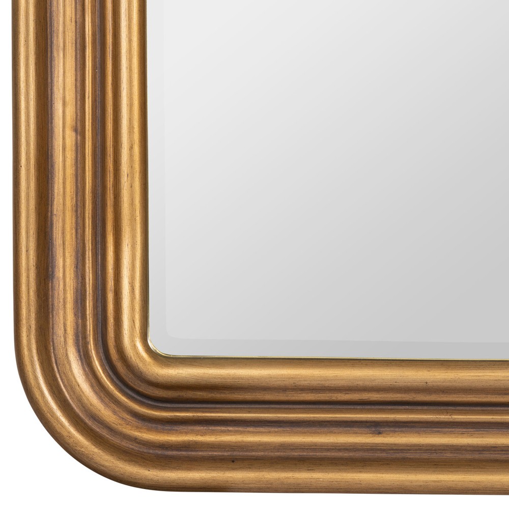 Mira Updated Traditional Antique Gold Arched Beveled Wall Mirror|