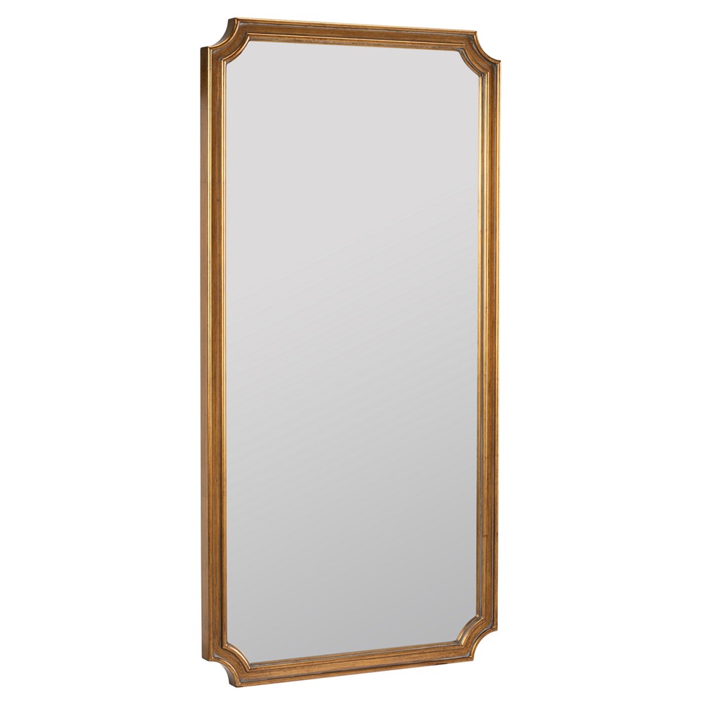 Lior Updated Traditional Antique Gold Beveled Wall Mirror|