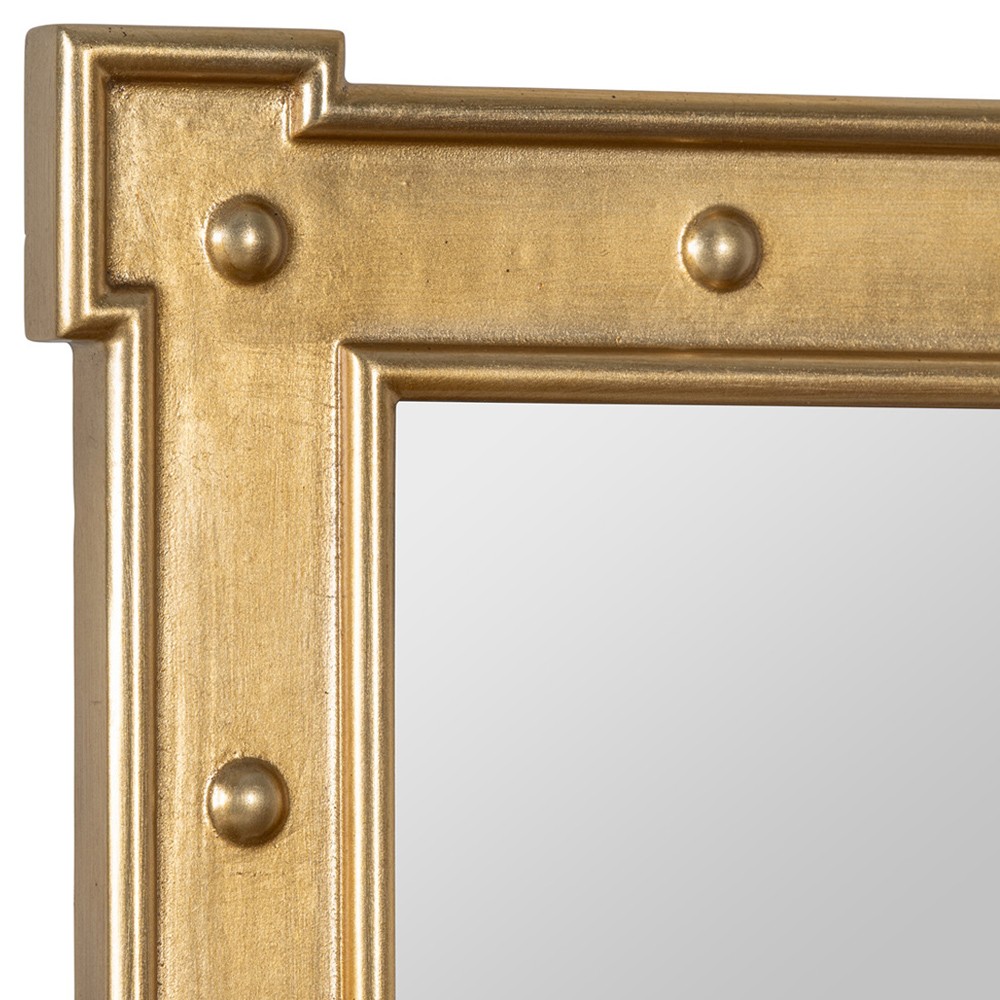 Anastasia Updated Traditional Gold Rivet Rectangular Wall Mirror|