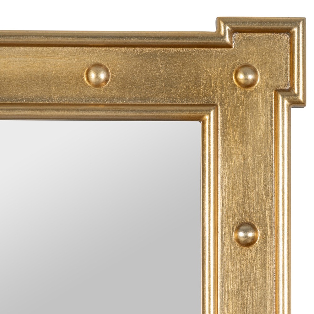 Anastasia Updated Traditional Gold Rivet Rectangular Wall Mirror|