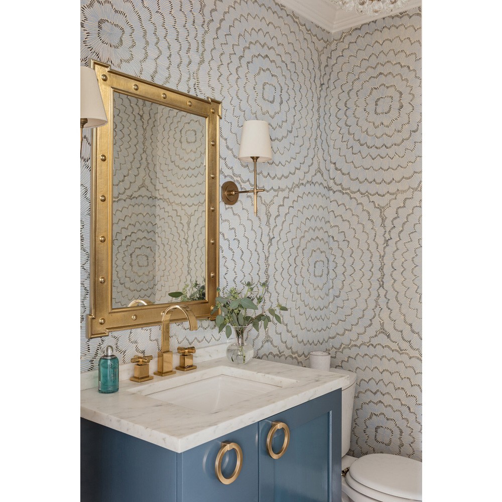 Anastasia Updated Traditional Gold Rivet Rectangular Wall Mirror|