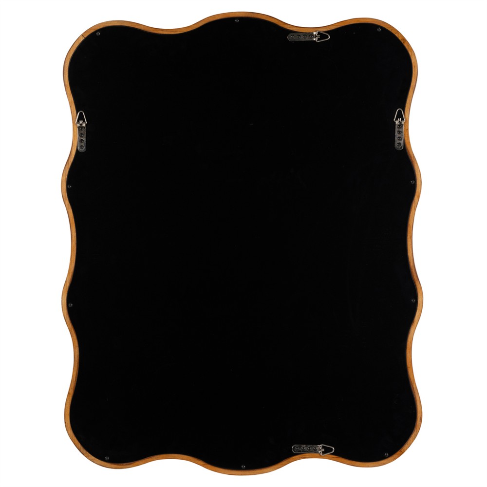 Marcelline Traditional Brown Burl Pattern Wavy Wall Mirror|