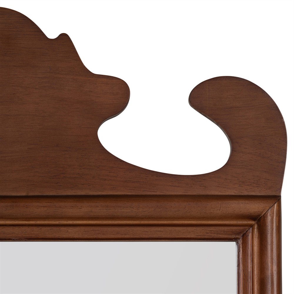 Hawthorne Traditional Brown Carved Wood Arched Wall Mirror|