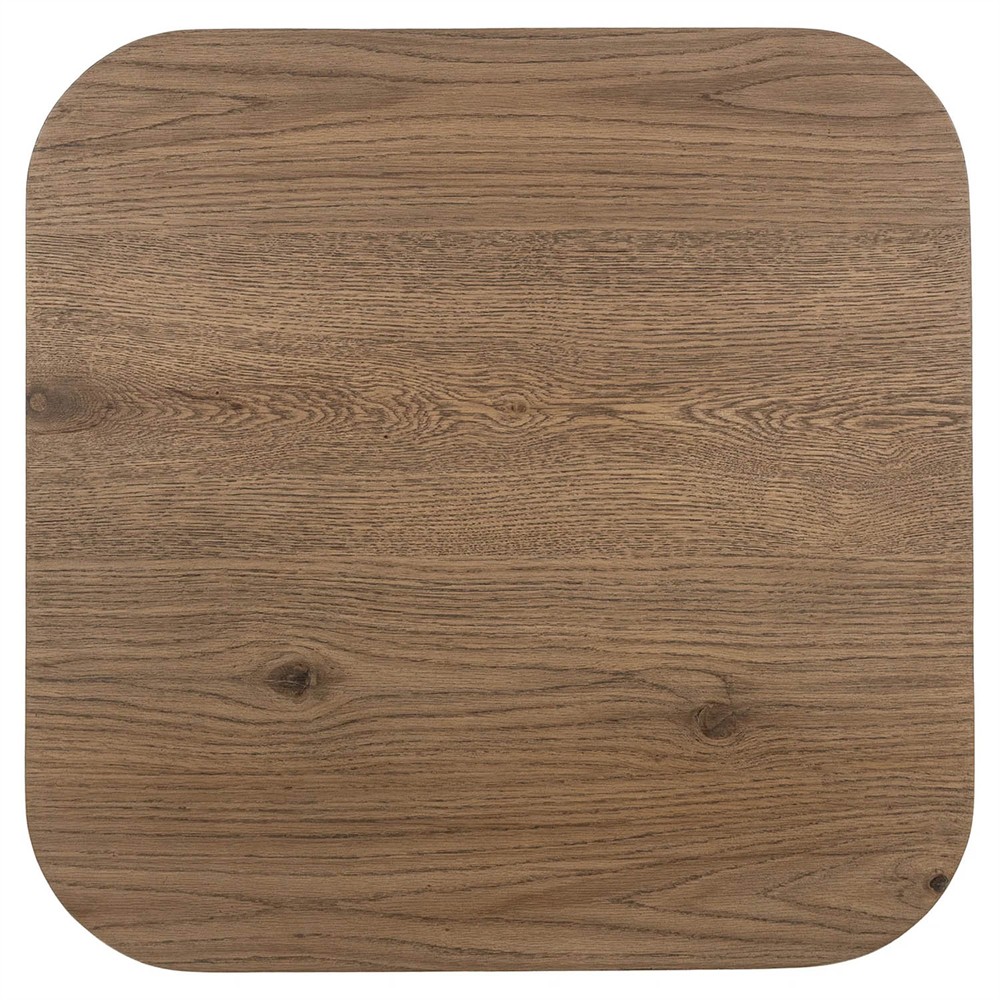 Velle Coastal Beach Brown Oak Square End Table|