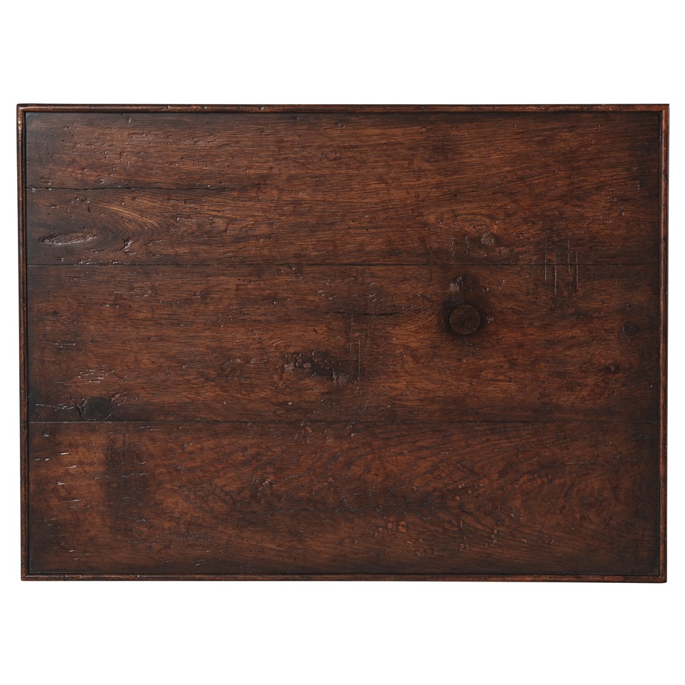 Agustin Updated Traditional Brown Reclaimed Oak Rectangular Side Table|