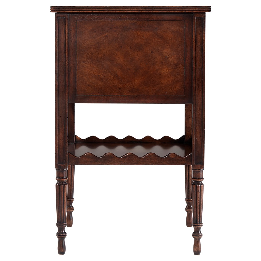 Ottilie Updated Traditional Brown Mahogany Wood Rectangular Side Table|