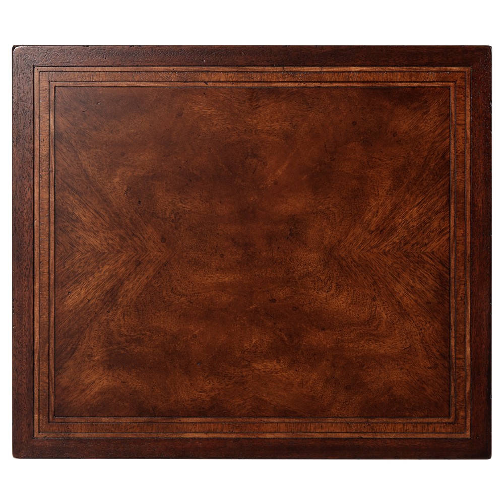 Ottilie Updated Traditional Brown Mahogany Wood Rectangular Side Table|