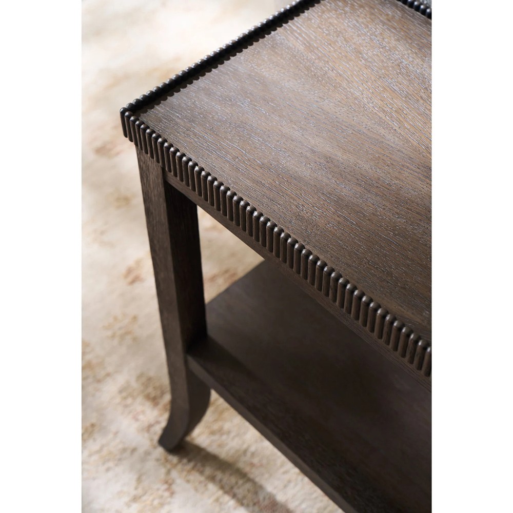 Shara Updated Traditional Brown Oak Square End Table|
