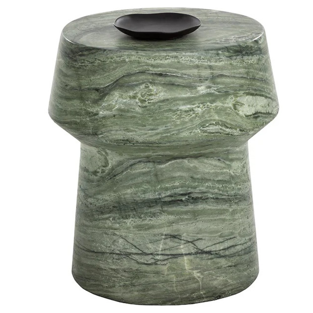 Ariston Modern Classic Sage Green Concrete End Table|
