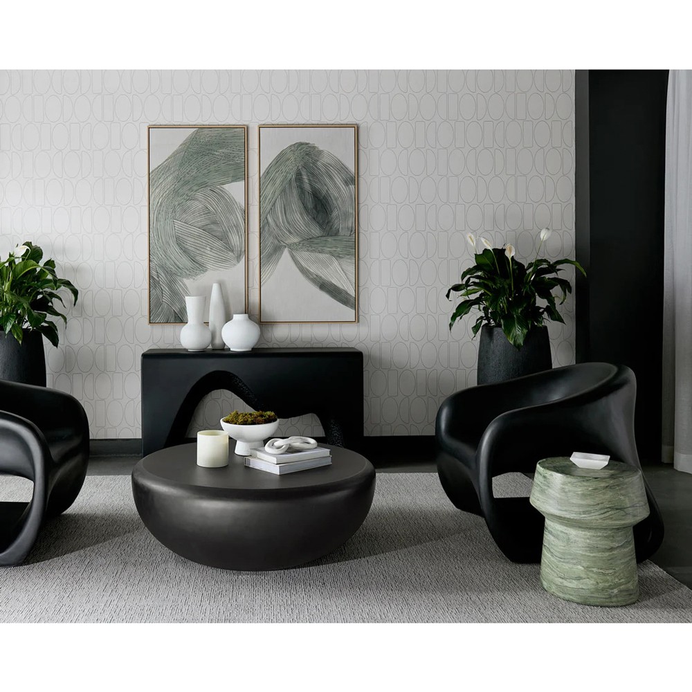 Ariston Modern Classic Sage Green Concrete End Table|