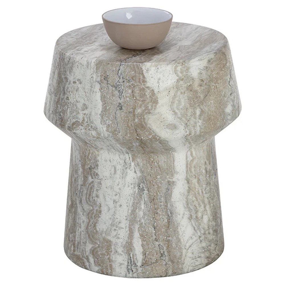 Ariston Modern Classic Sand Beige Concrete End Table|