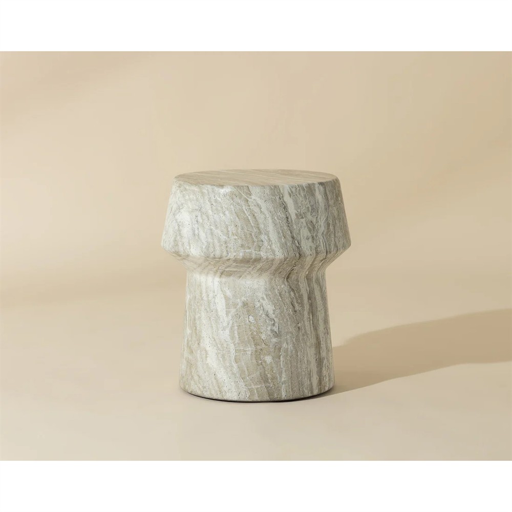 Ariston Modern Classic Sand Beige Concrete End Table|