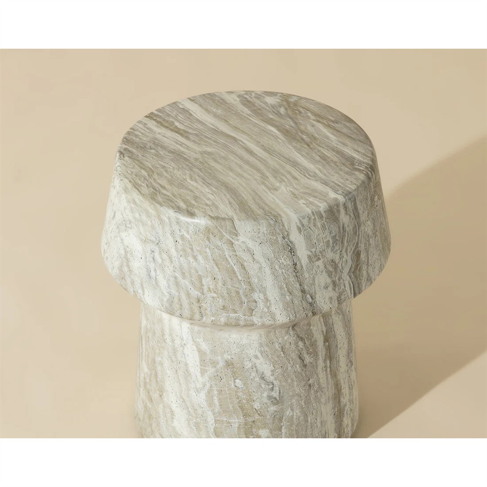 Ariston Modern Classic Sand Beige Concrete End Table|