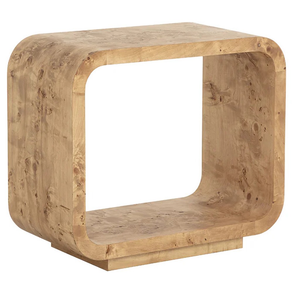 Alder Modern Classic Natural Burl Rectangular End Table|