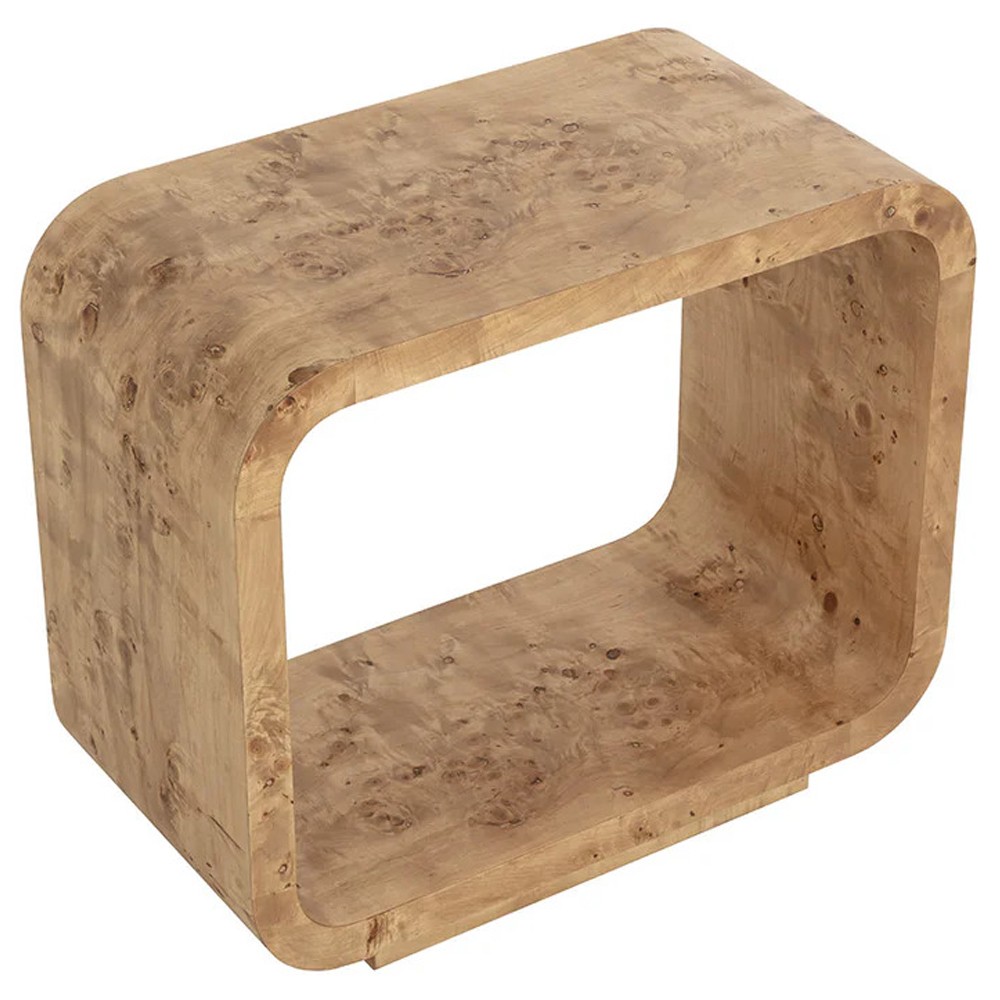 Alder Modern Classic Natural Burl Rectangular End Table|