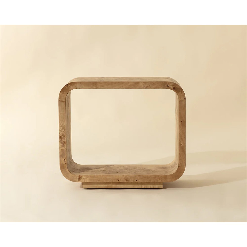 Alder Modern Classic Natural Burl Rectangular End Table|