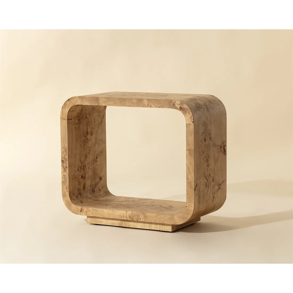 Alder Modern Classic Natural Burl Rectangular End Table|