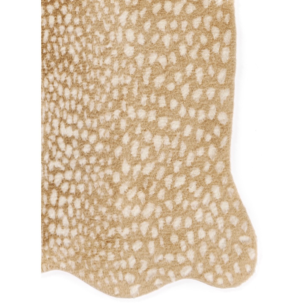 Erissa Modern Classic Beige Leopard Print Fur Hide Rug - 5'3