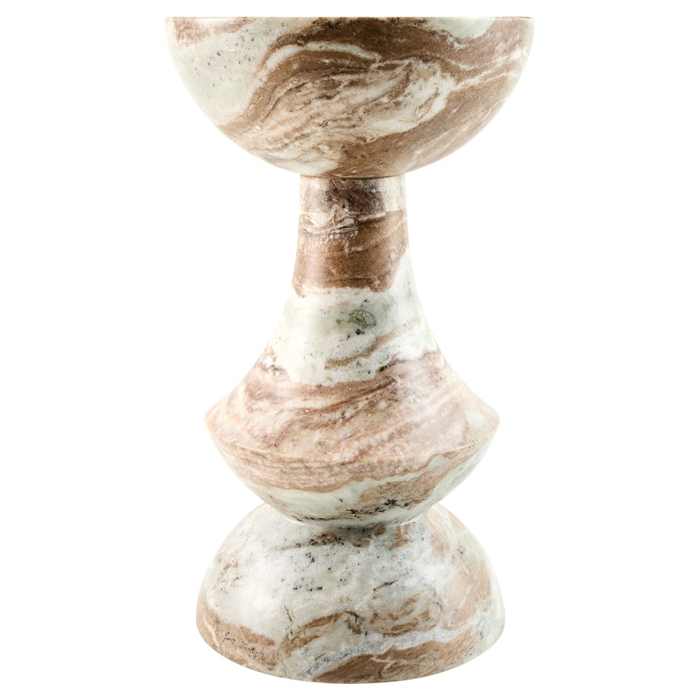 Oberon Modern Classic Brown Marble Round Drink Table|