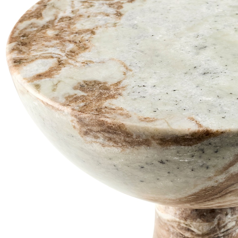 Oberon Modern Classic Brown Marble Round Drink Table|