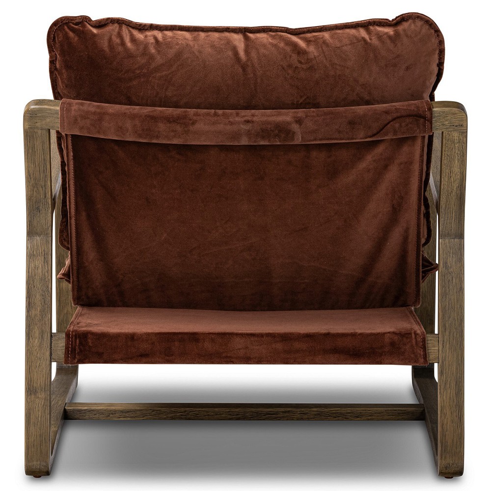 Ailyn Rustic Lodge Brown Velvet Performance Occasional Arm Chair|