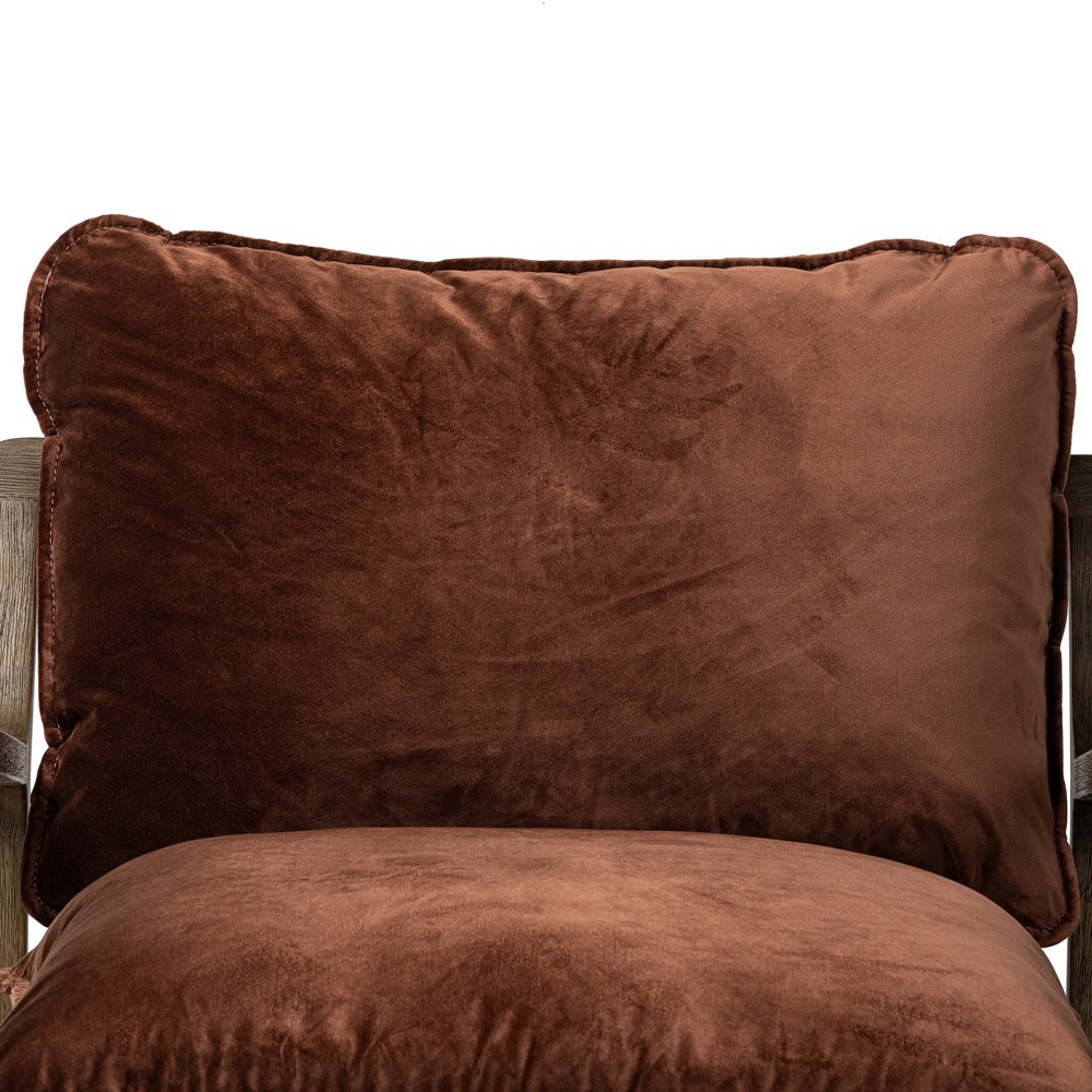 Ailyn Rustic Lodge Brown Velvet Performance Occasional Arm Chair|
