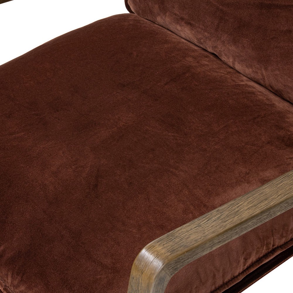 Ailyn Rustic Lodge Brown Velvet Performance Occasional Arm Chair|