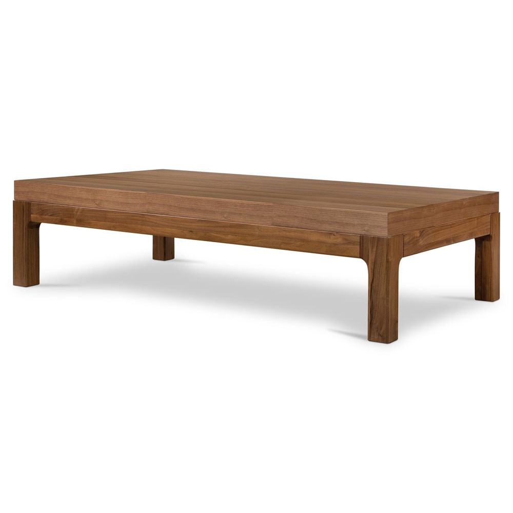 Nery Rustic Lodge Natural Walnut Rectangular Coffee Table|