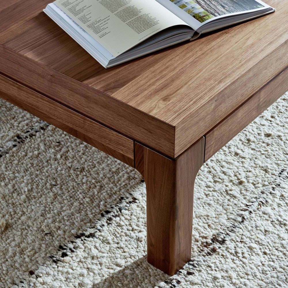 Nery Rustic Lodge Natural Walnut Rectangular Coffee Table|