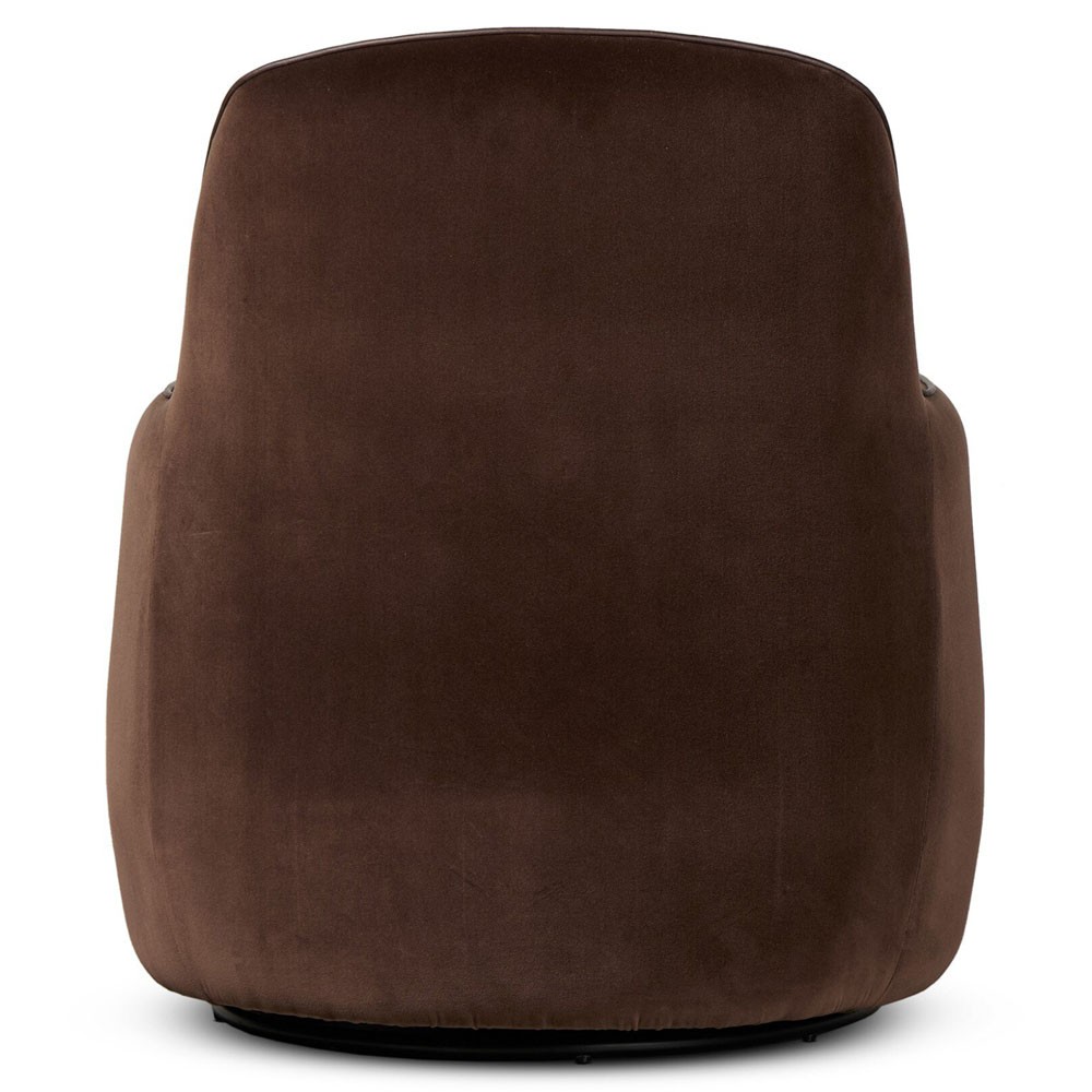Berkley Modern Classic Brown Velvet Performance Swivel Chair|