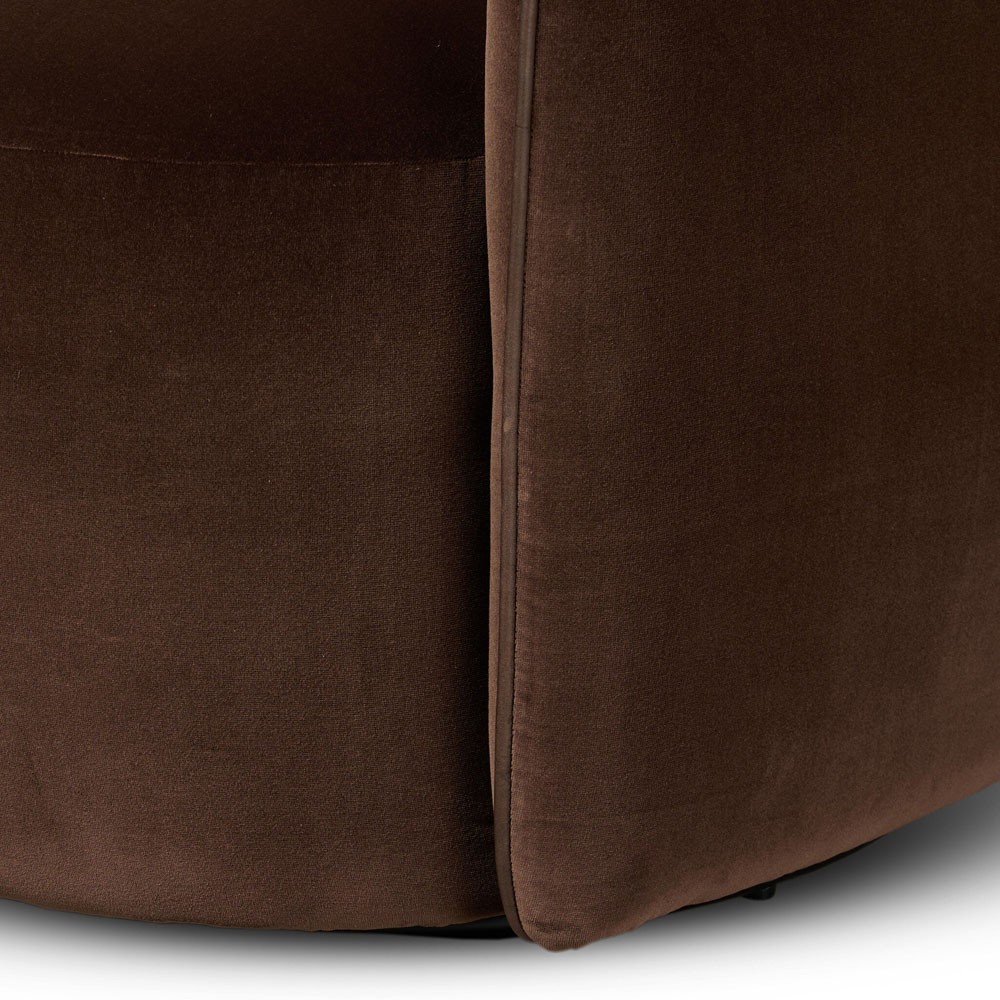 Berkley Modern Classic Brown Velvet Performance Swivel Chair|