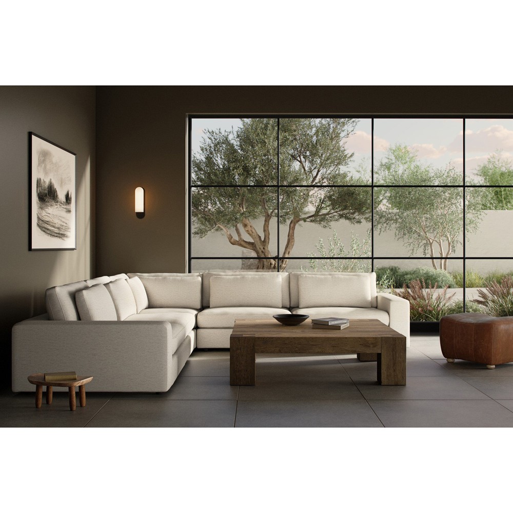 Candace Modern Classic Cream Crypton Corner Sectional - 132"|