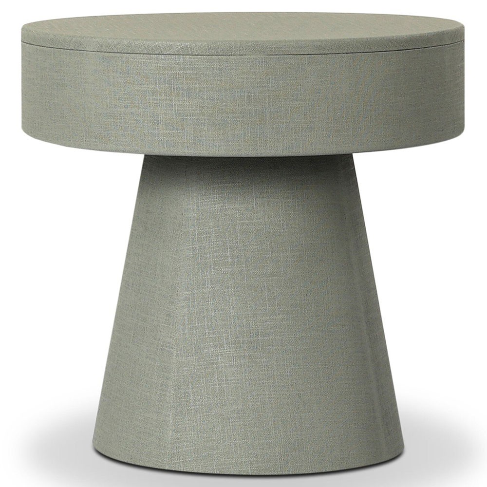 Meredith Modern Classic Sage Green Painted Linen Nightstand|