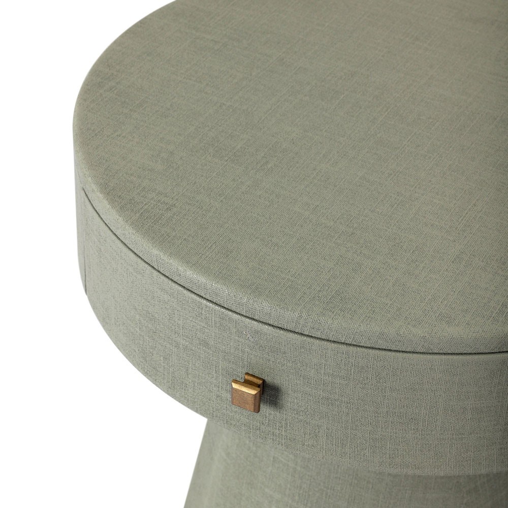 Meredith Modern Classic Sage Green Painted Linen Nightstand|