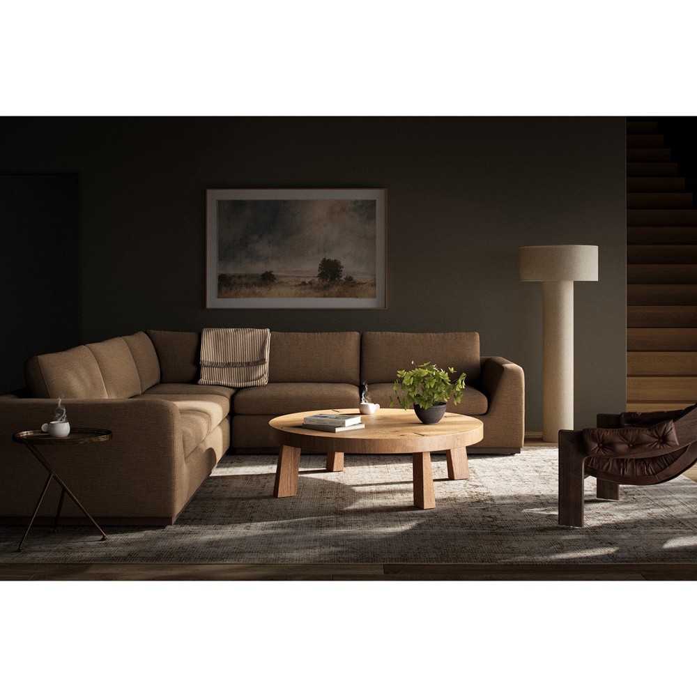 Stanley Modern Classic Brown Crypton Corner Sectional - 120"|