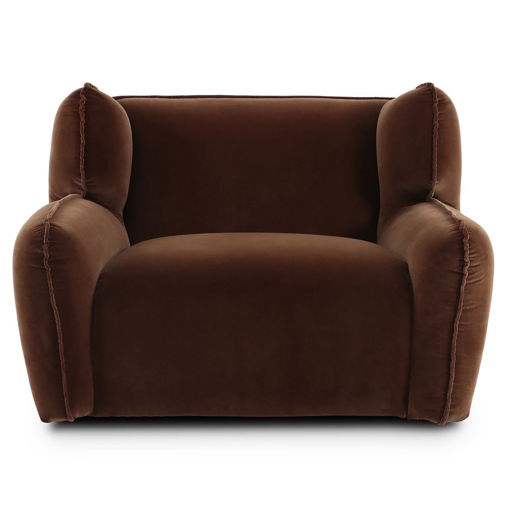 Garland Modern Classic Brown Velvet Performance Swivel Wing Chair|
