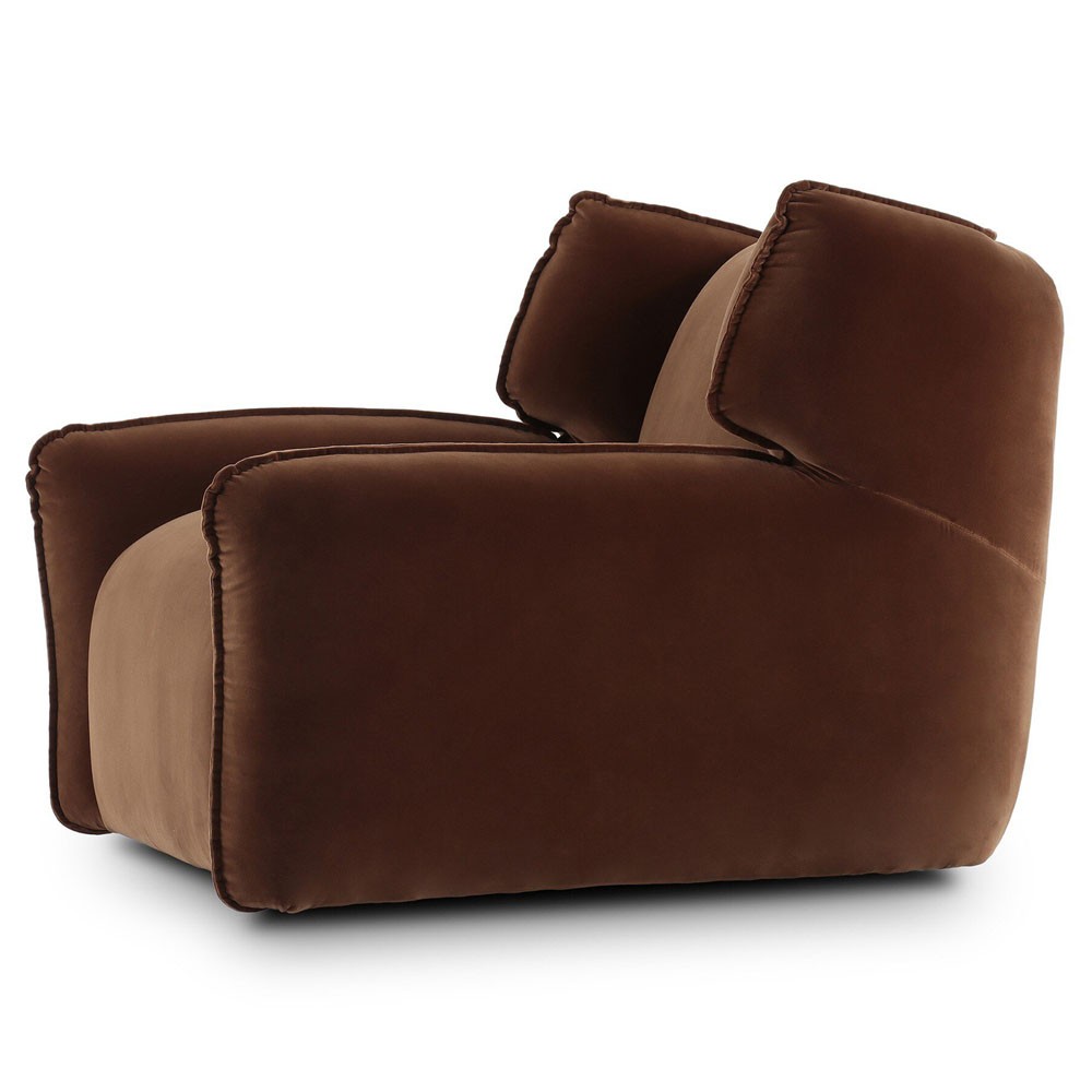 Garland Modern Classic Brown Velvet Performance Swivel Wing Chair|