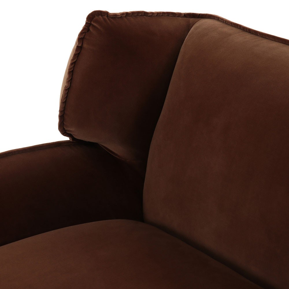 Garland Modern Classic Brown Velvet Performance Swivel Wing Chair|